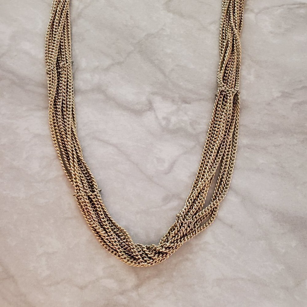 💖 Vintage 1990s 90s Talbots Gold Multi Chain Necklace 💖 - Picture 4 of 6